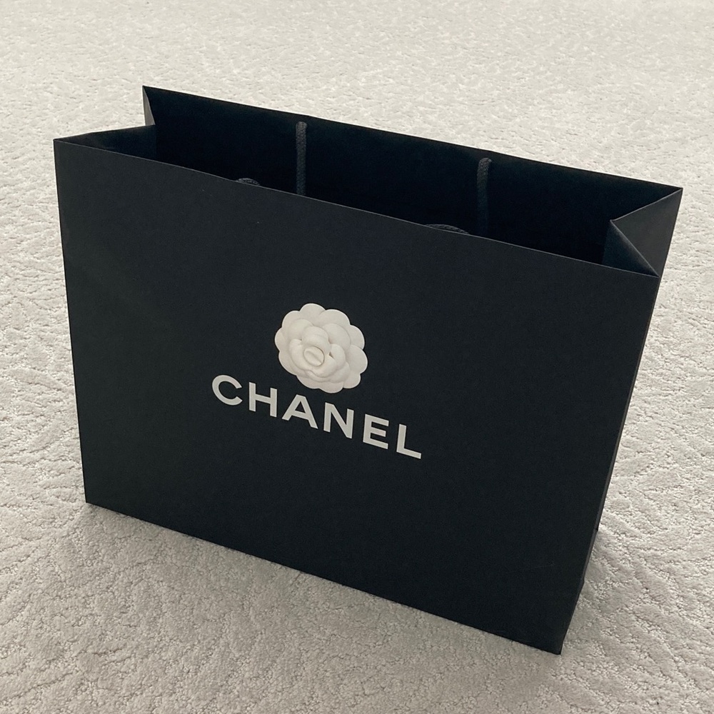 Chanel Black and White Large paper Shopping Bag